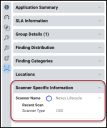 Scanner Specific Information section of the Application's detail pane.